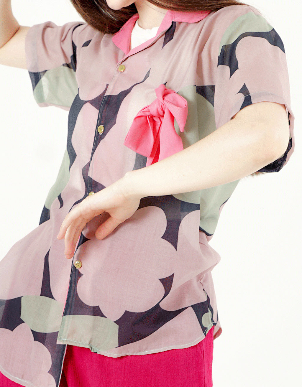 Ribbon Shirt-Ronce Hijau