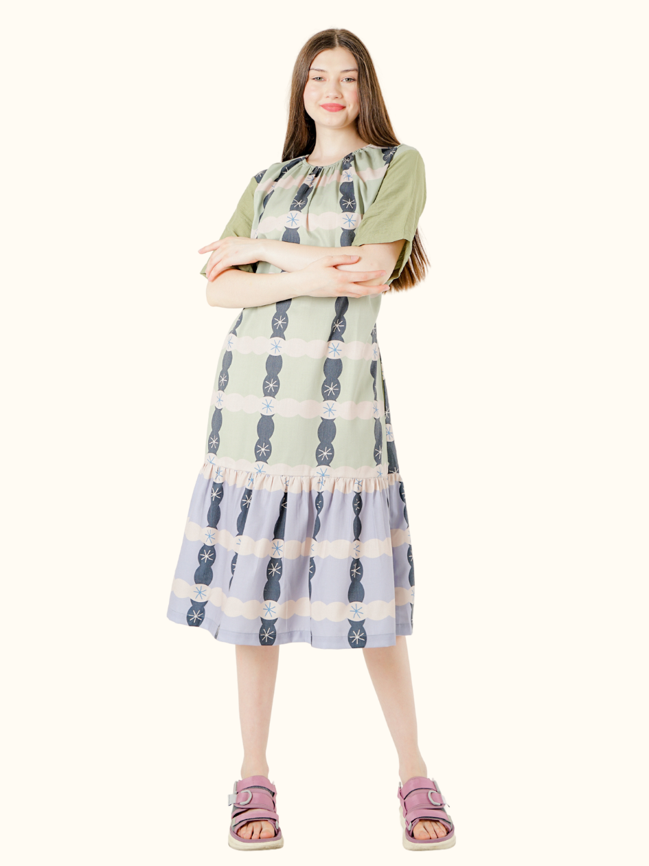 Flowy Dress-Anyam Hijau