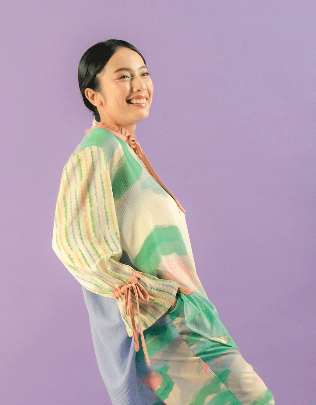 Kurung Blouse - Spring Haze