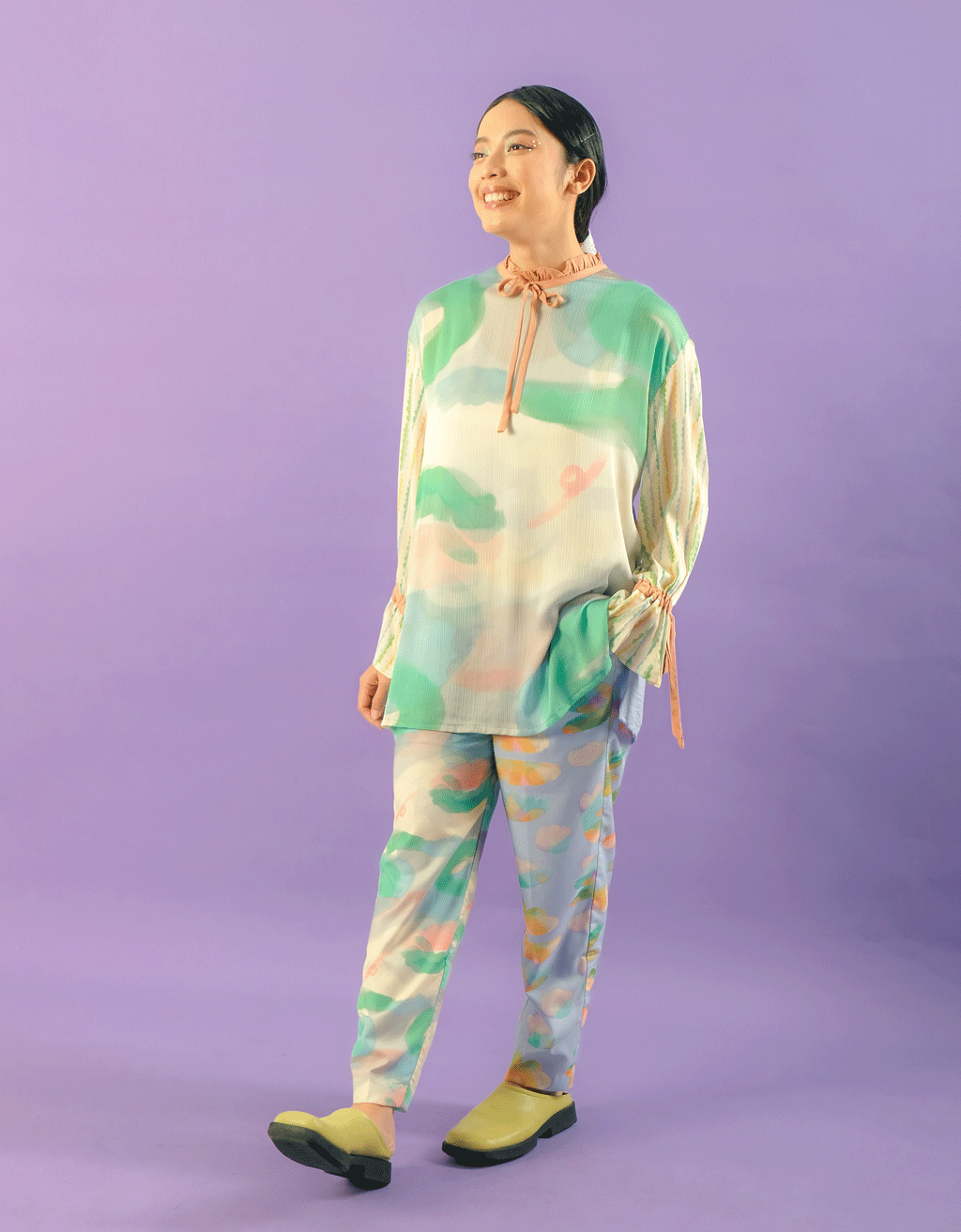 Kurung Blouse - Spring Haze