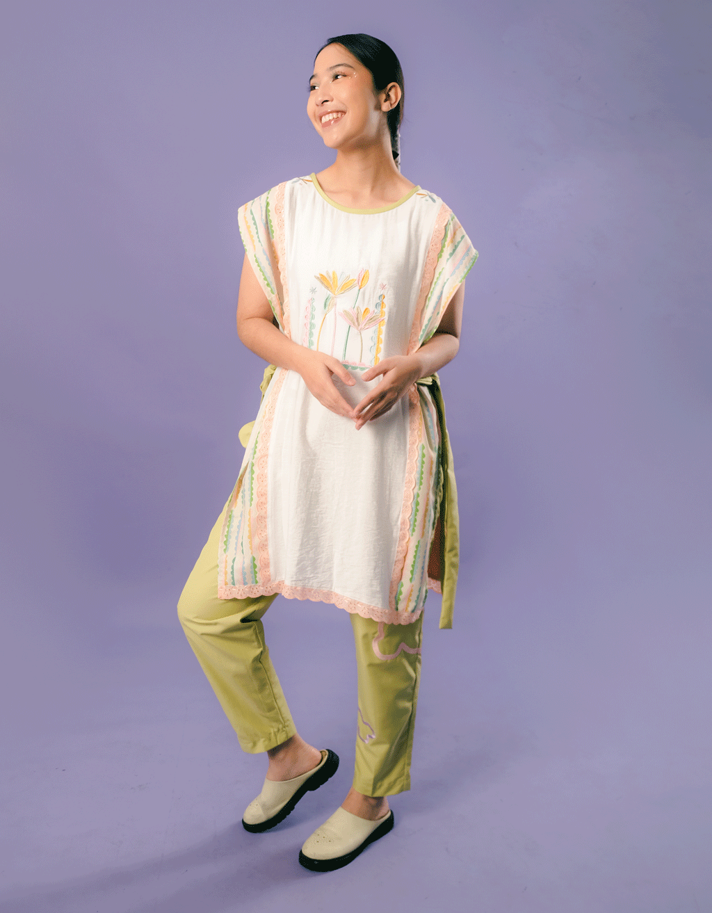 Long Apron - Water Lily