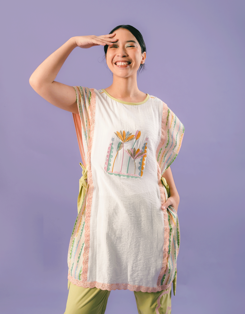Long Apron - Water Lily