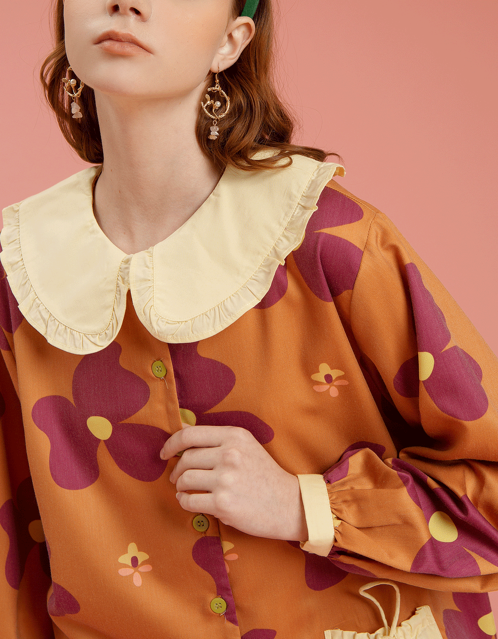 Kemeja Kerah Manis - Juwita Coklat