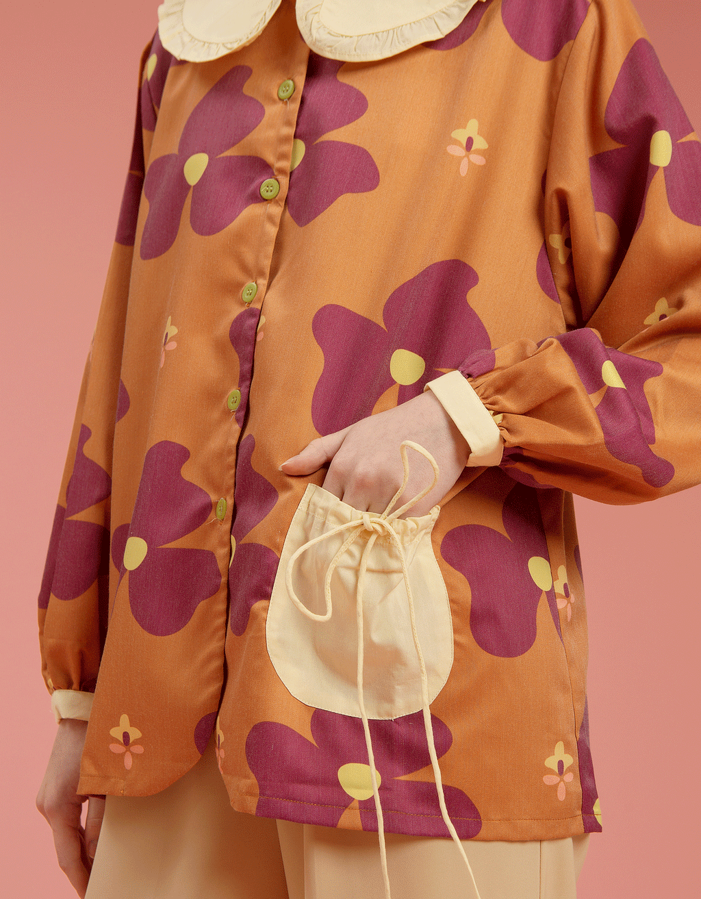 Kemeja Kerah Manis - Juwita Coklat