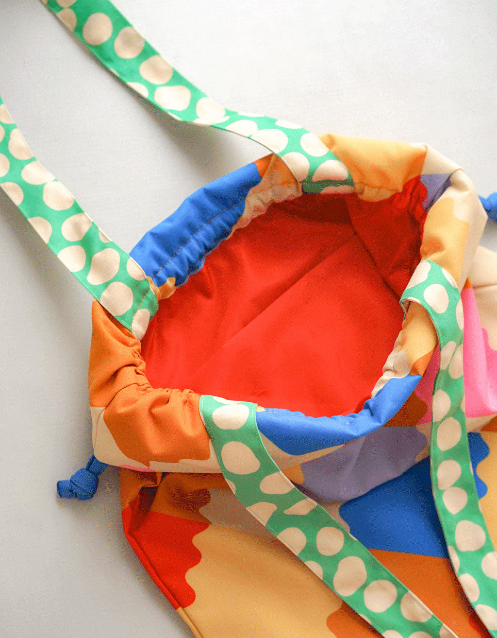 Drawstring Tote Bag - Curly Quilt