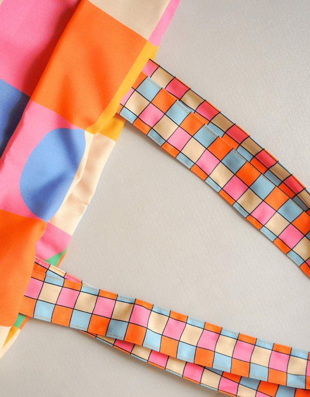 Drawstring Tote Bag - Bubble Block