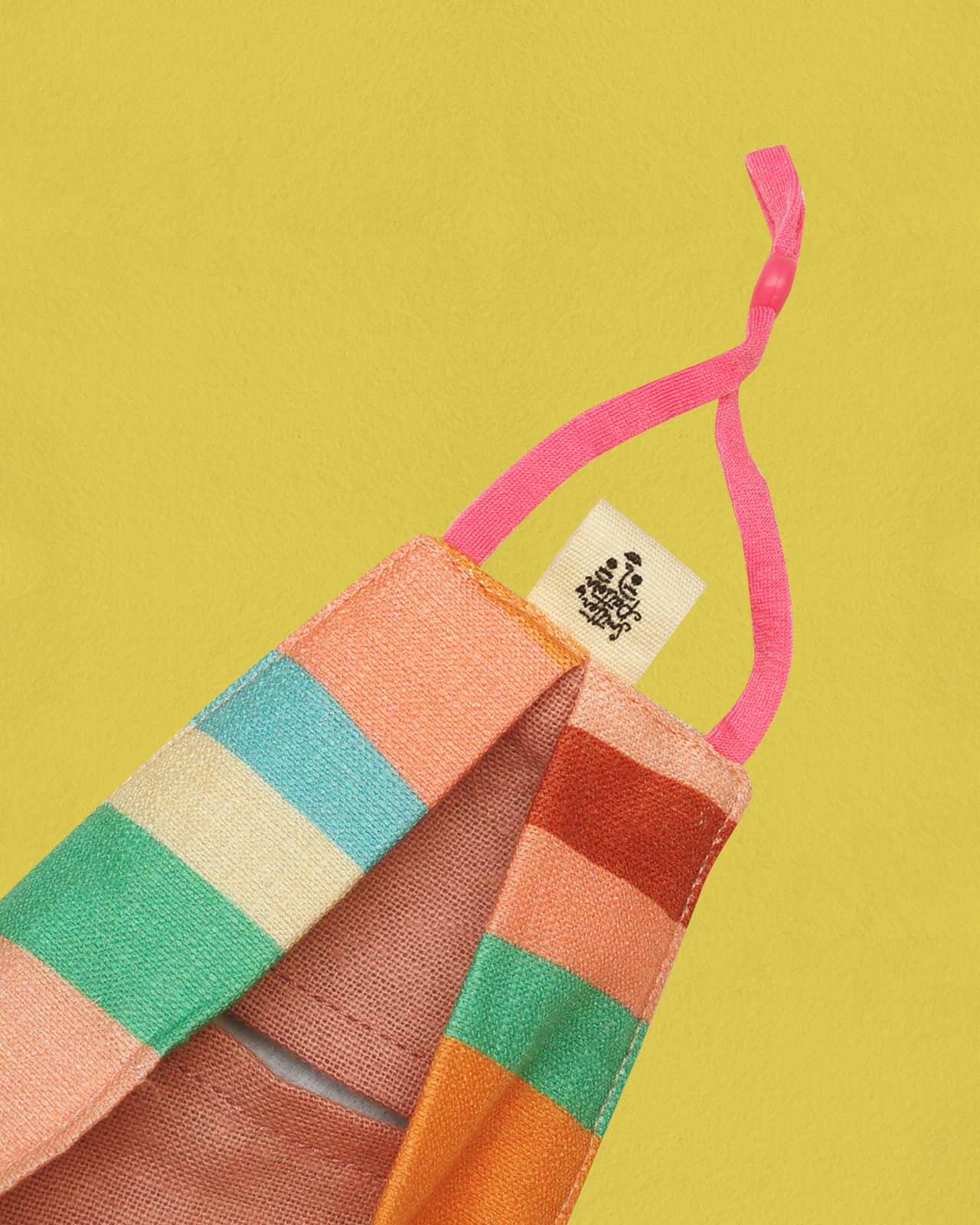 Organic Linen Face Mask - Kembang Biru