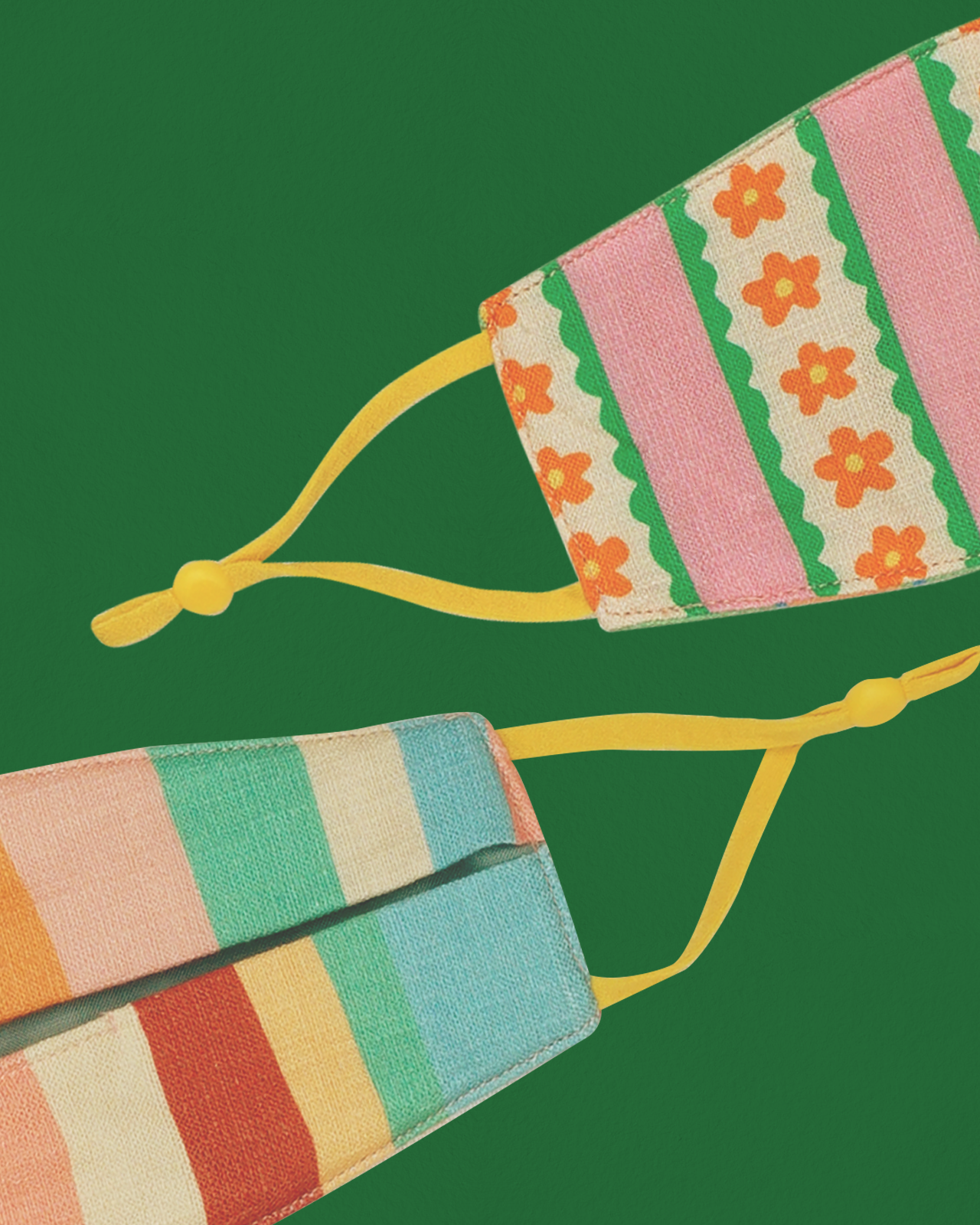 Origami Linen Face Mask - Kembang Jambu