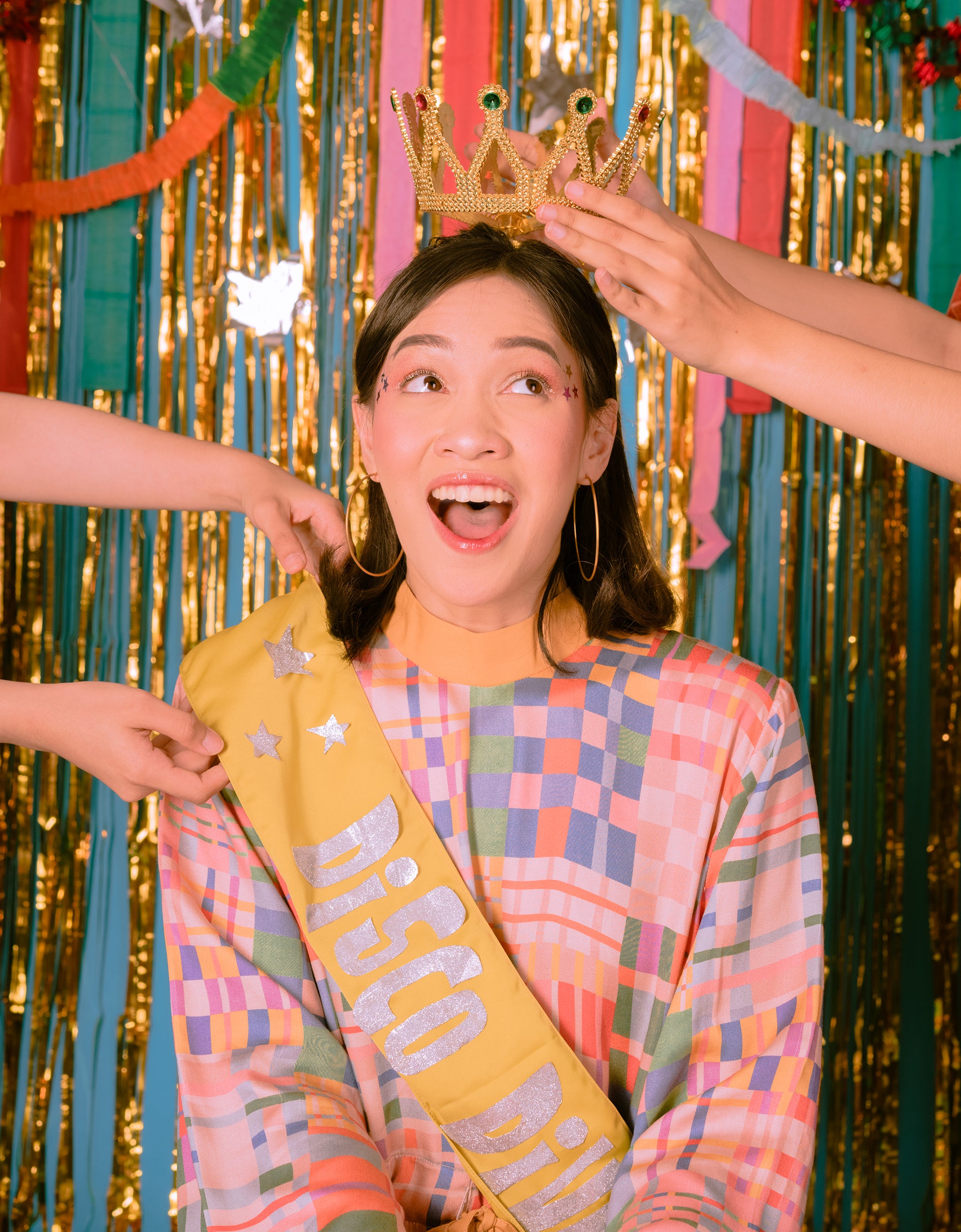 Patchwork Plaids Creme Dress