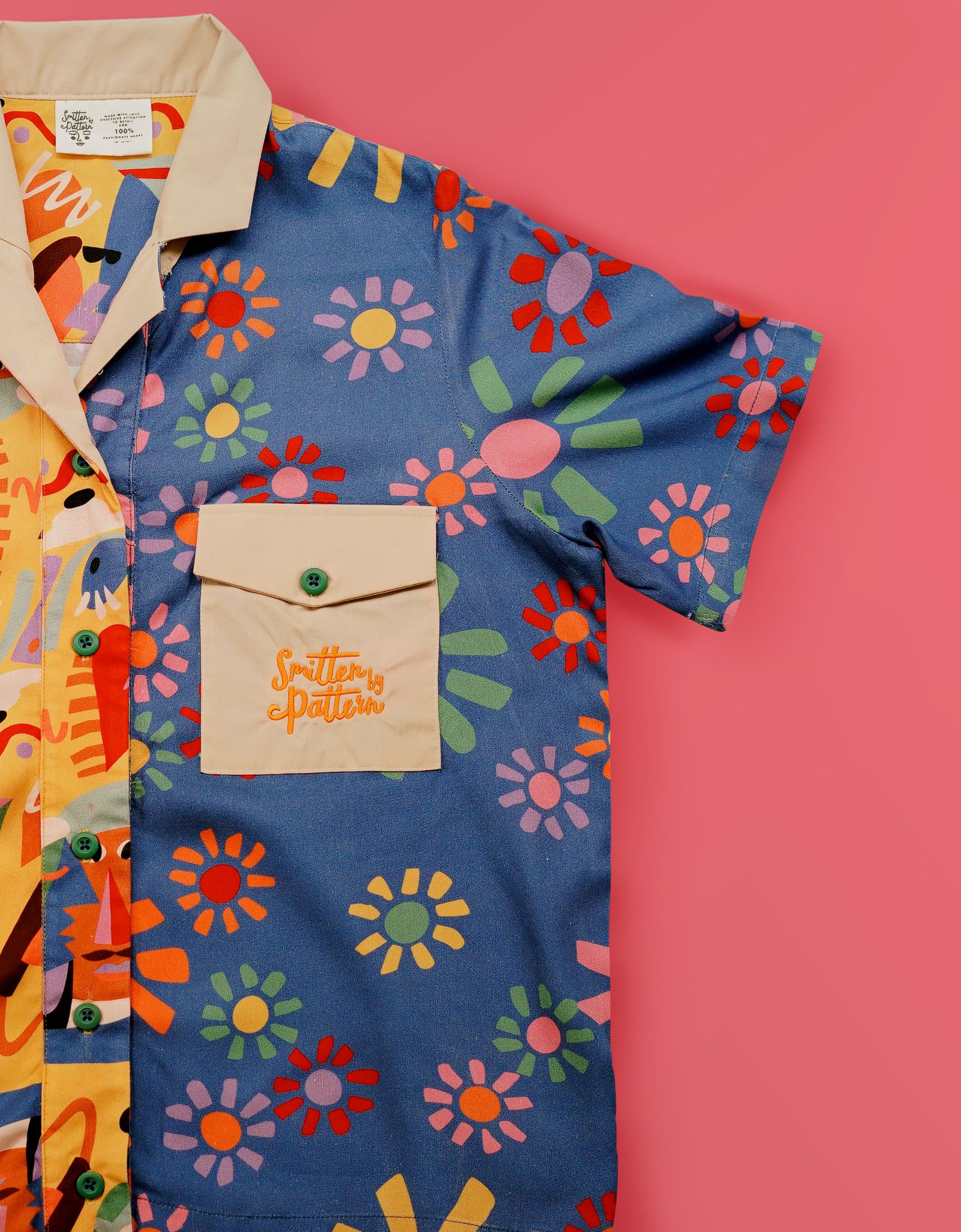 Picasso Cubism Open Collar Shirt