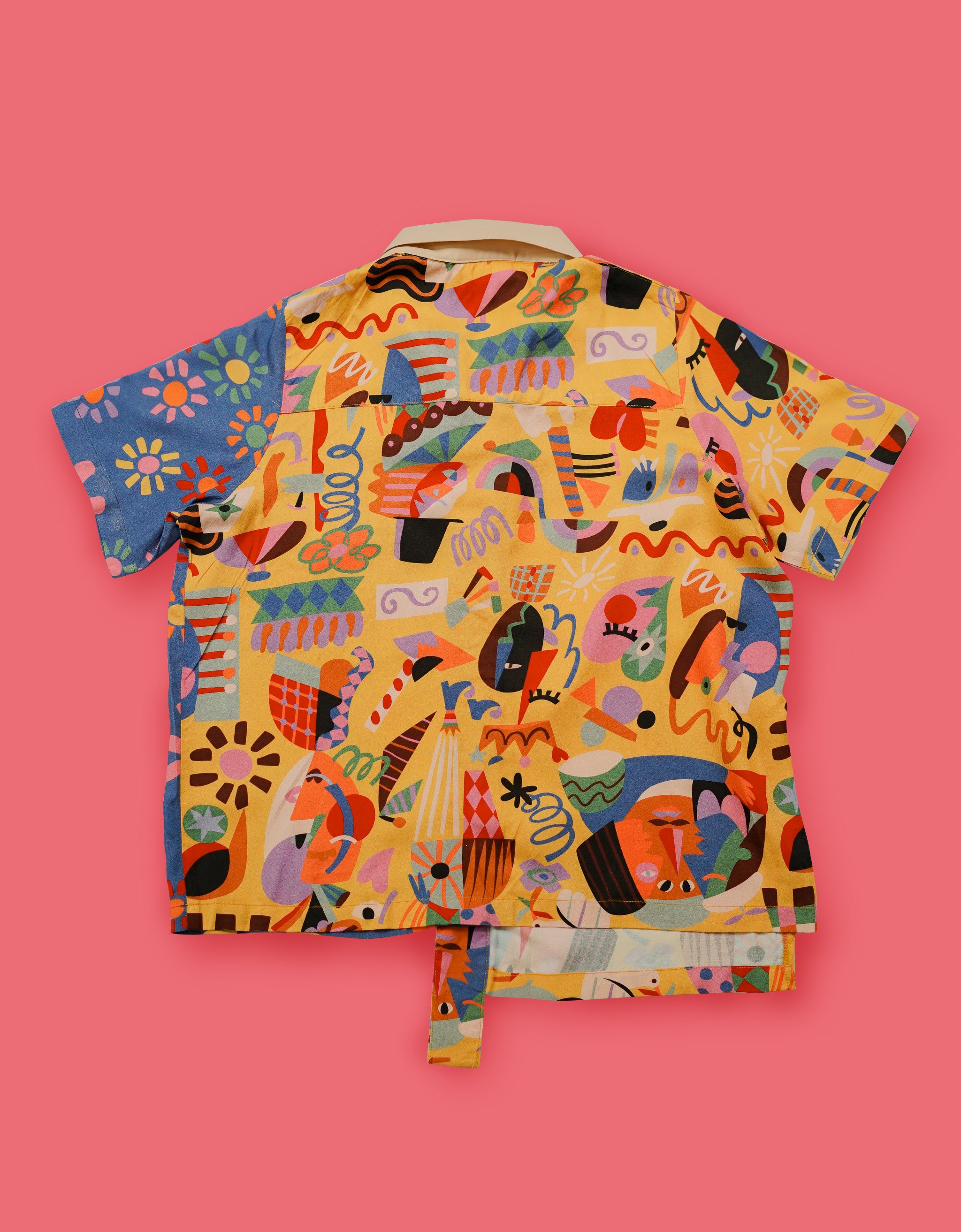 Picasso Cubism Open Collar Shirt