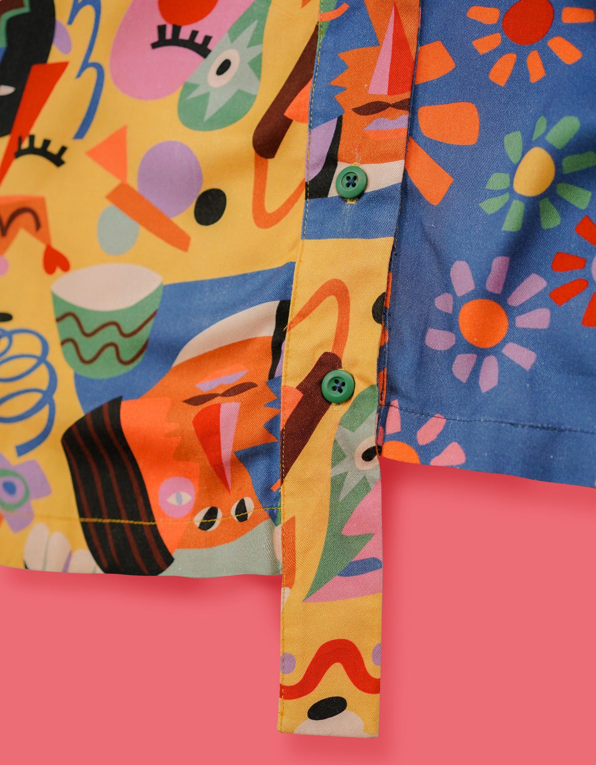 Picasso Cubism Open Collar Shirt