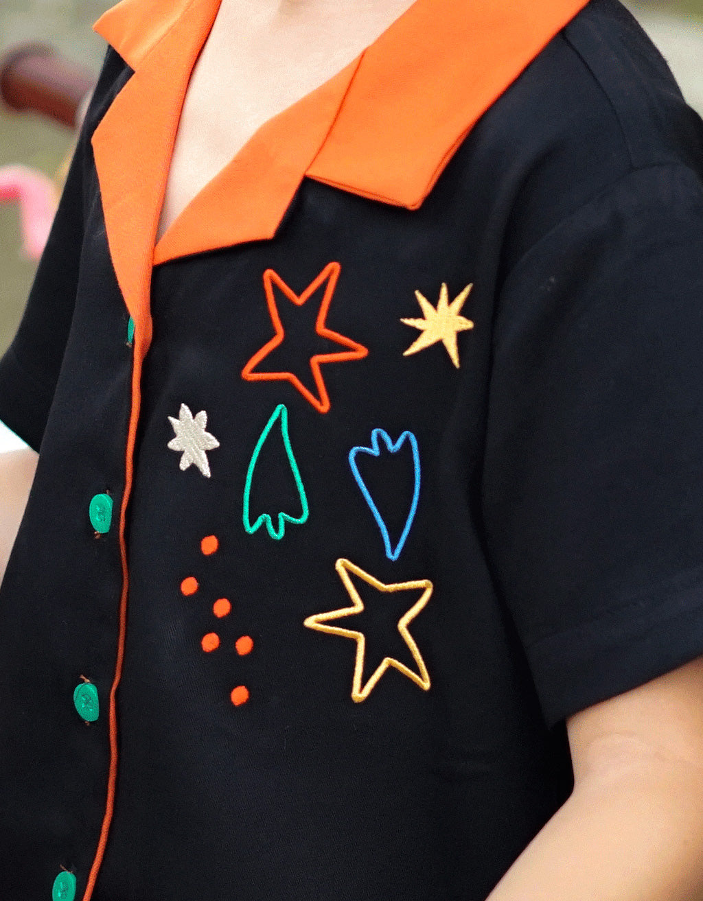 Smitten Kids - Open Collar Top - Shooting Stars