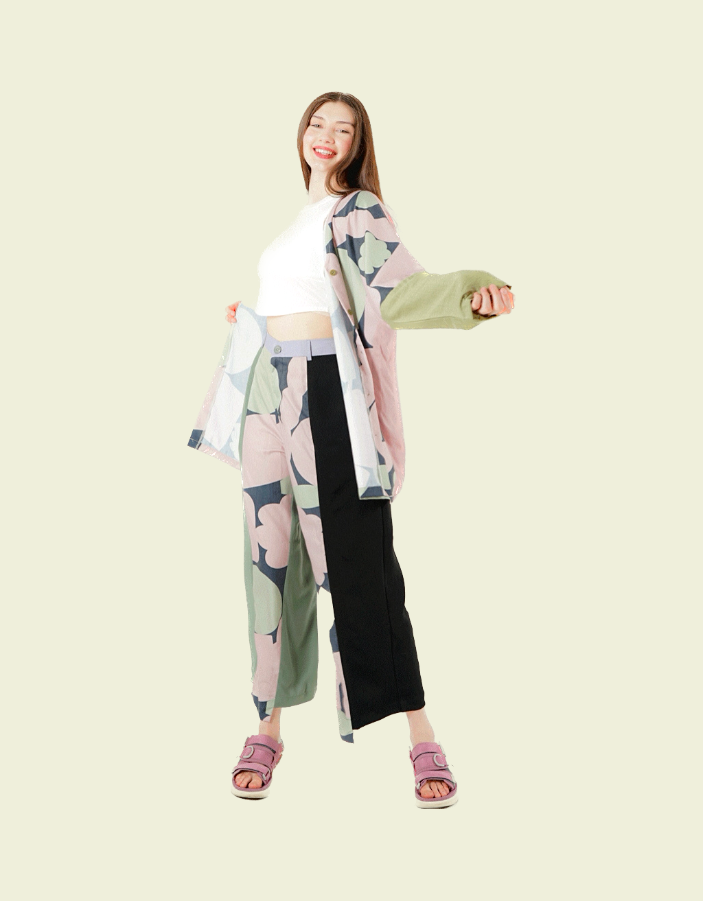 Assymetrical Pants - Ronce Hijau