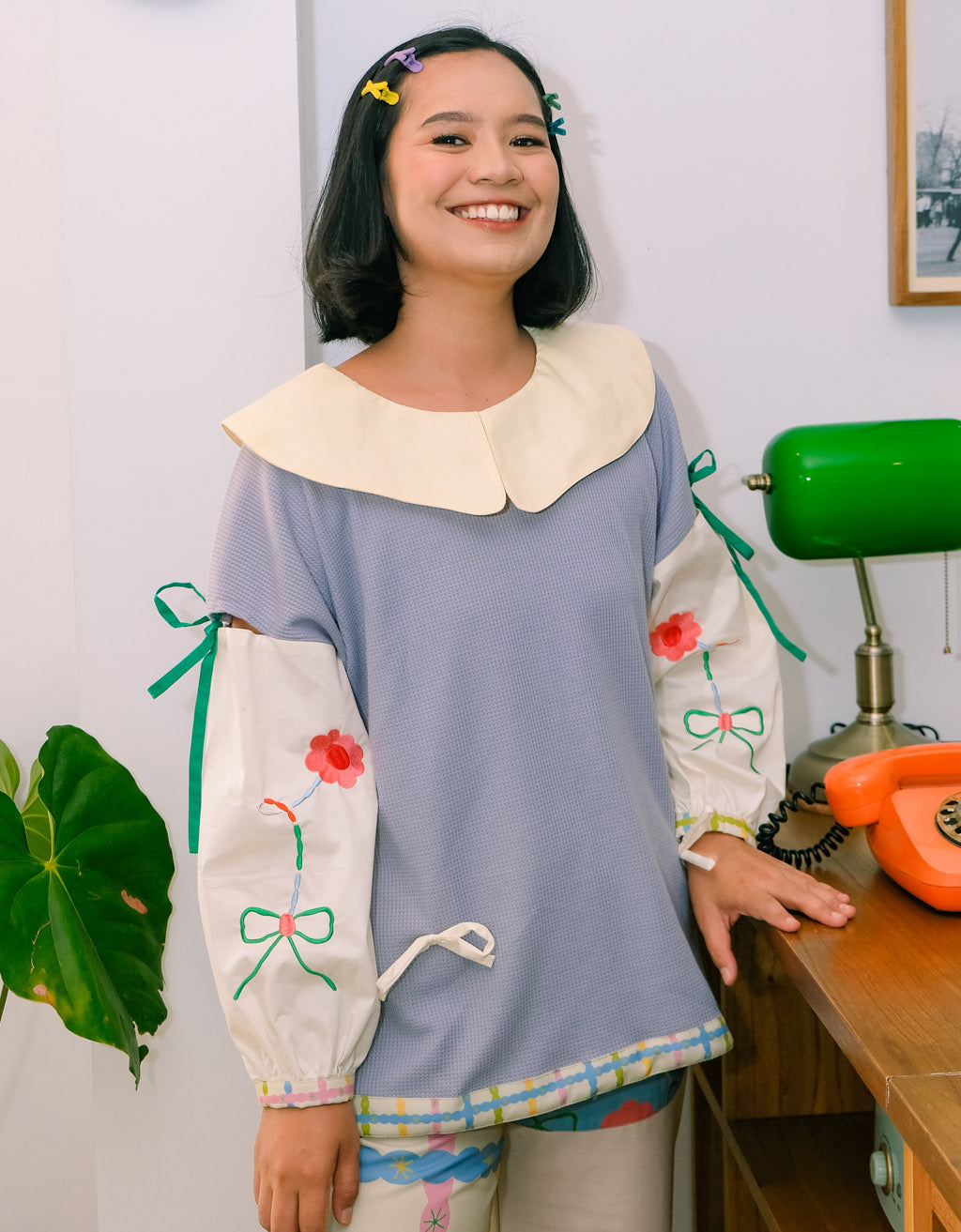 Ribbon Longsleeve Shirt - Popita