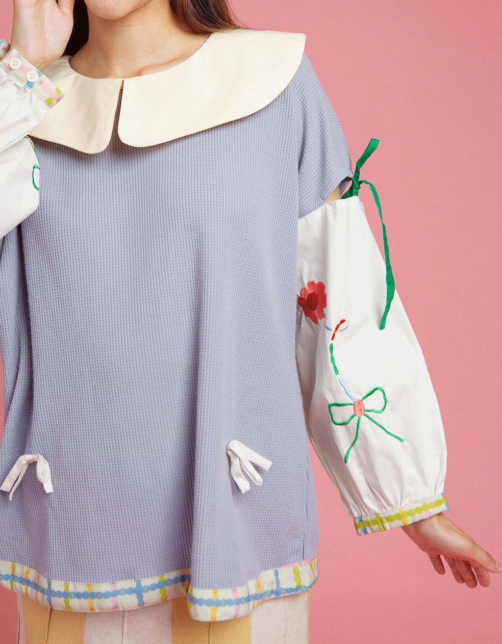 Ribbon Longsleeve Shirt - Popita