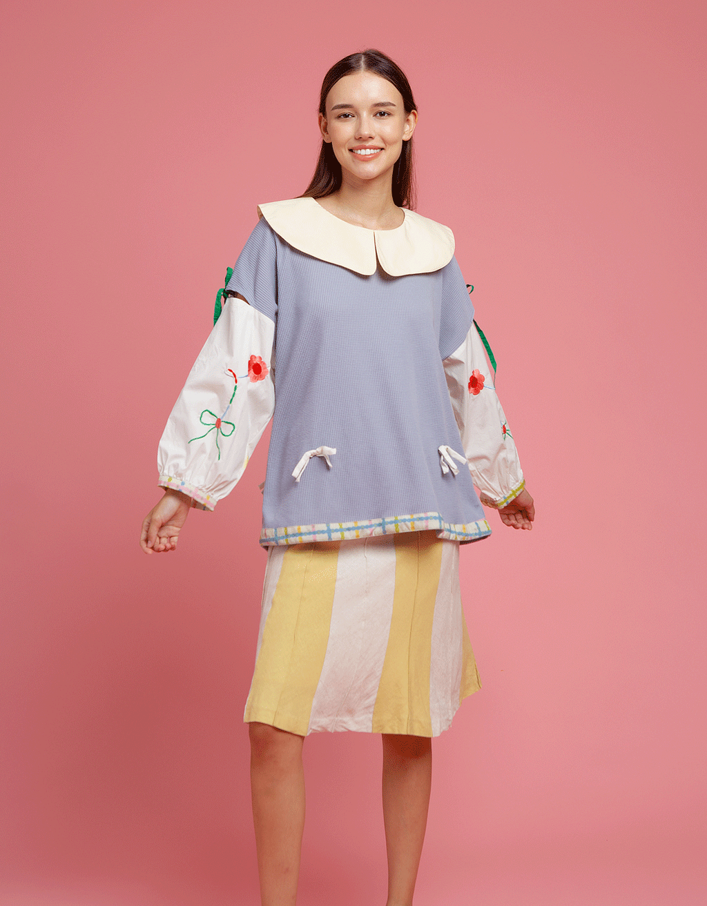 Ribbon Longsleeve Shirt - Popita