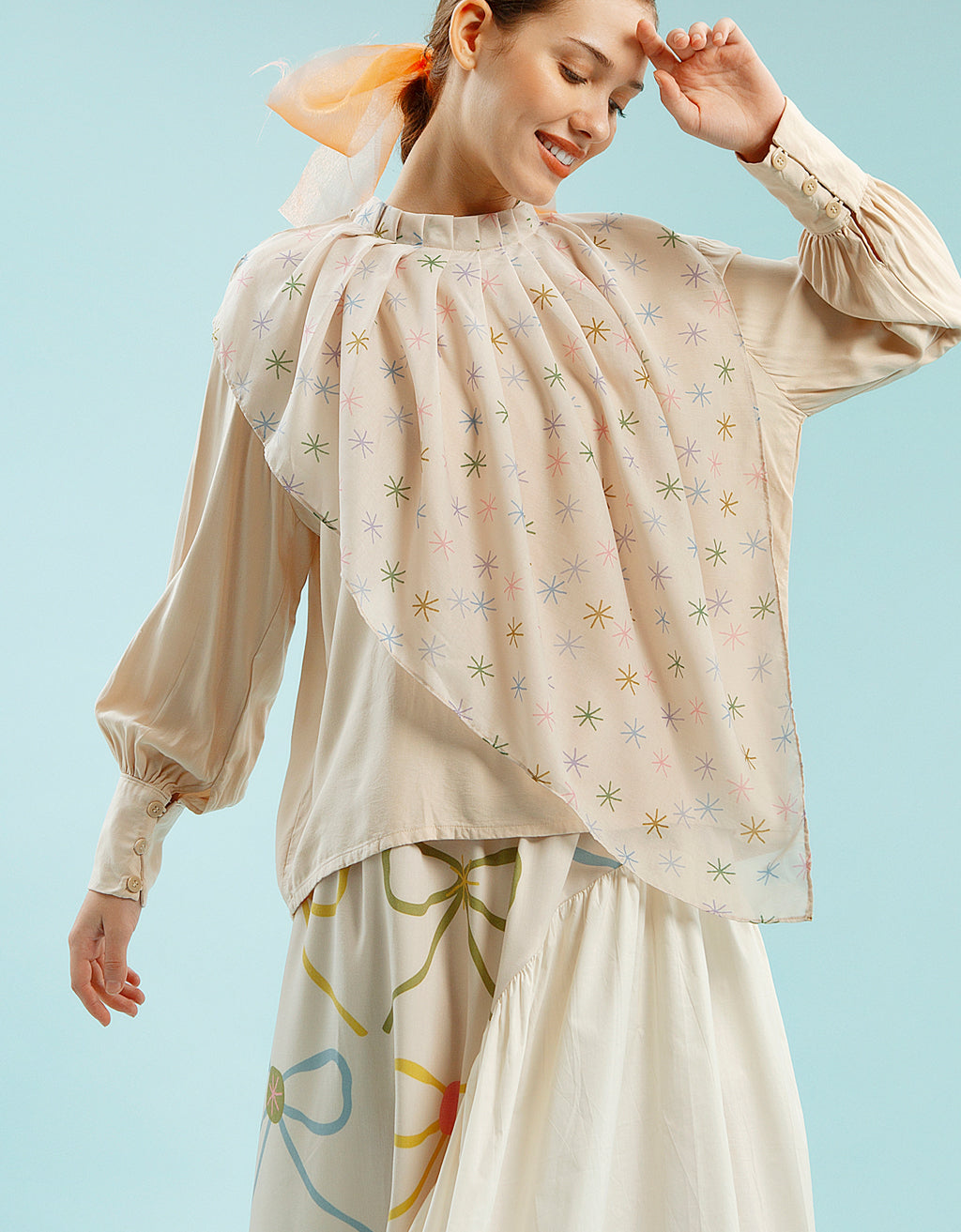 Tirai Blouse - Sulam Bintang