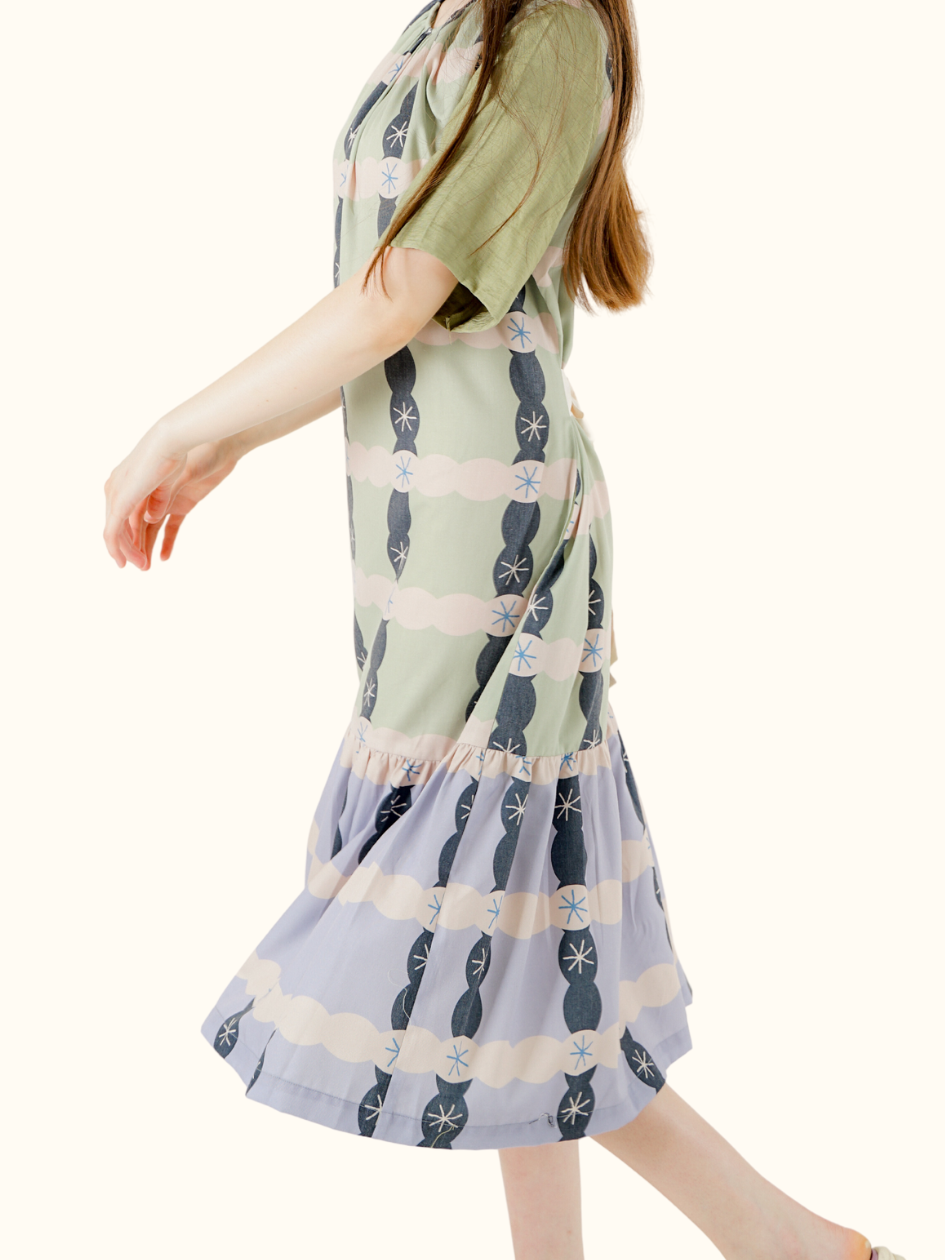Flowy Dress-Anyam Hijau