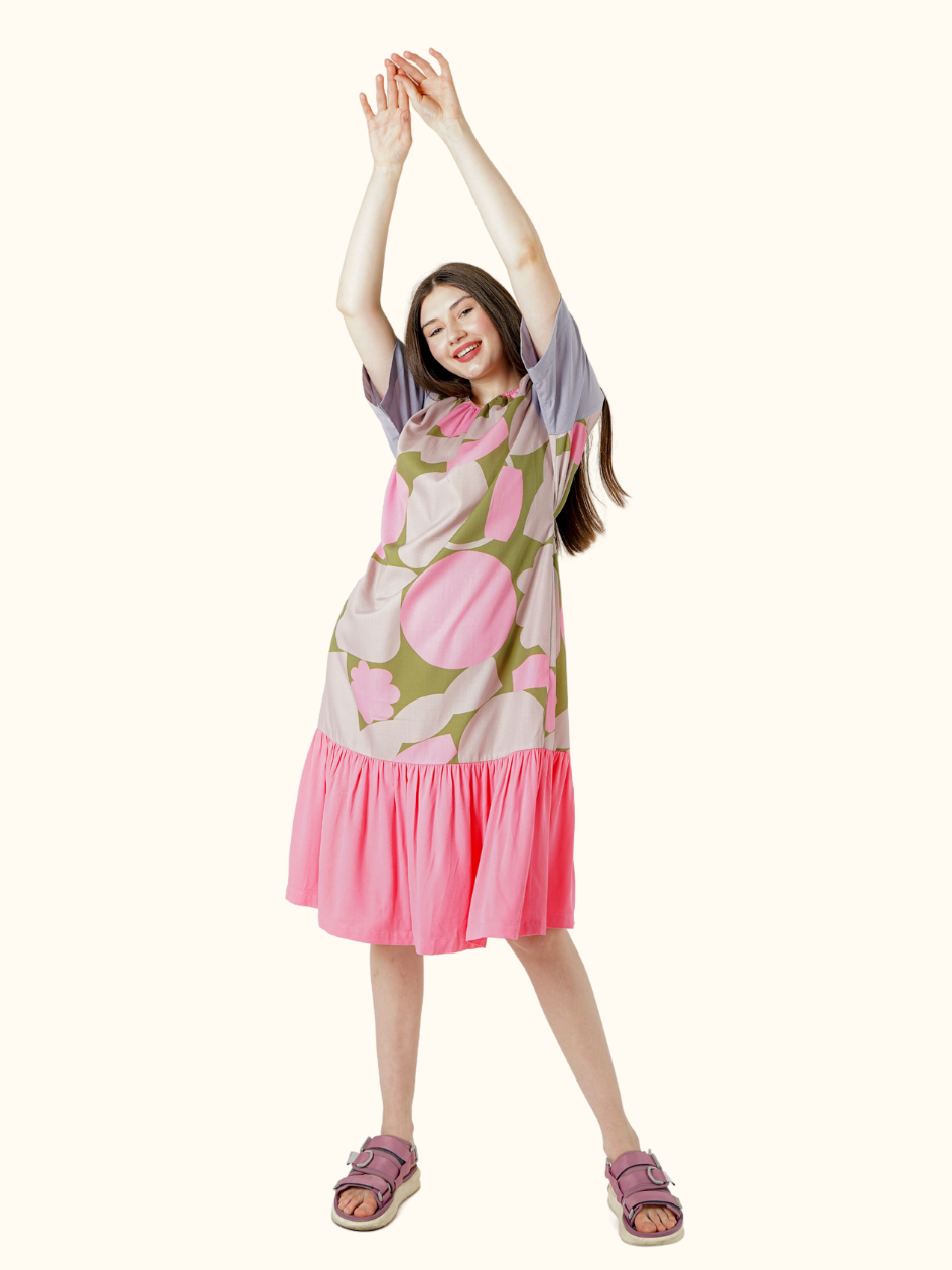 Flowy Dress-Ronce Pink