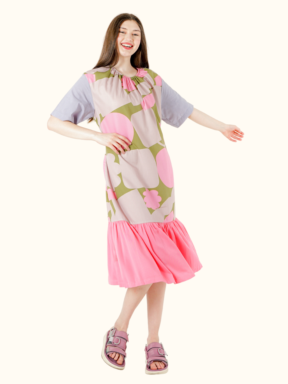 Flowy Dress-Ronce Pink
