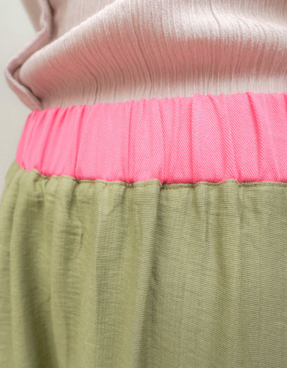 Asymmetrical Skirt-Ronce Hijau