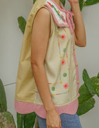 Sleeveless Ribbon Shirt - Lies Poppy