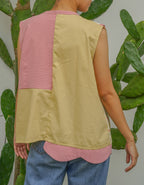 Sleeveless Ribbon Shirt - Lies Poppy