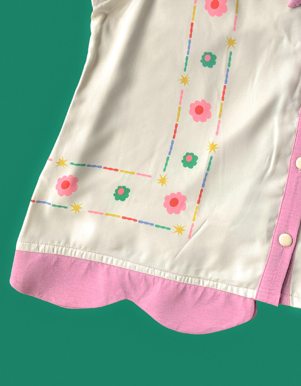 Sleeveless Ribbon Shirt - Lies Poppy
