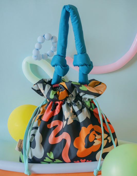 Puffy Drawstring Bag -  Starry Blooms