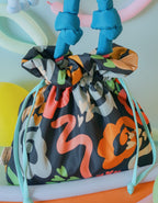 Puffy Drawstring Bag -  Starry Blooms