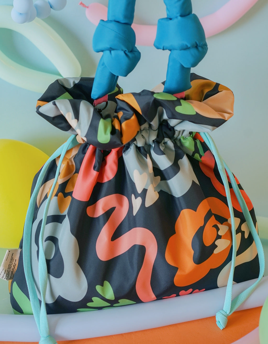 Puffy Drawstring Bag -  Starry Blooms