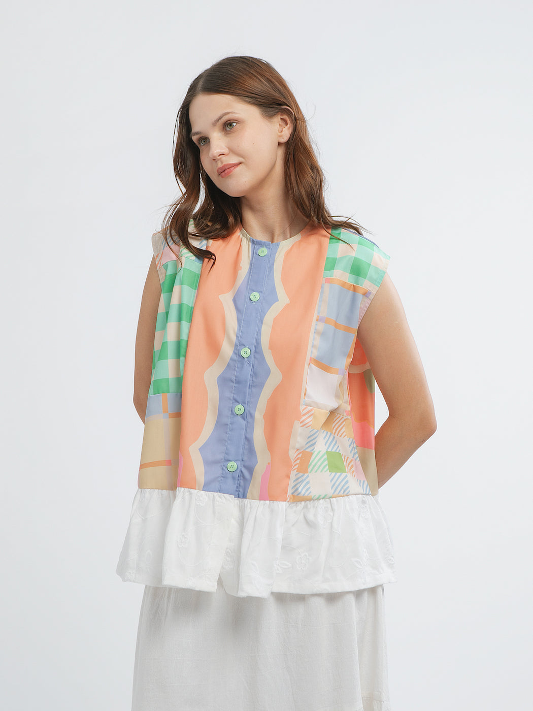 Patchwork Sleeveless Top