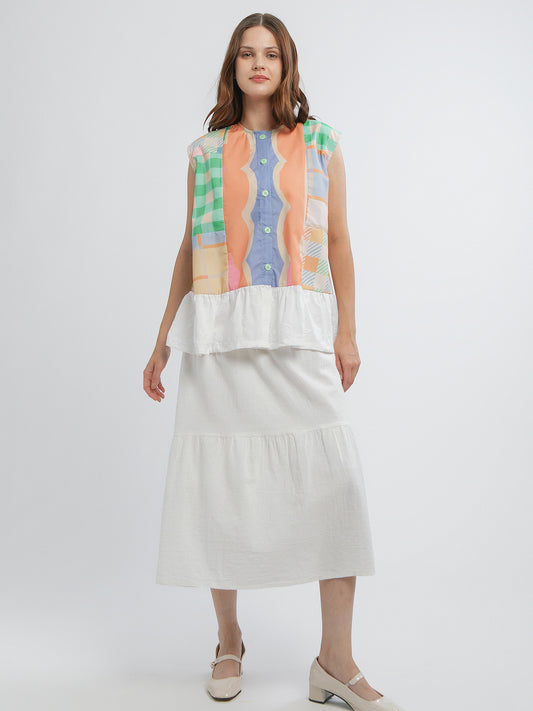 Patchwork Sleeveless Top