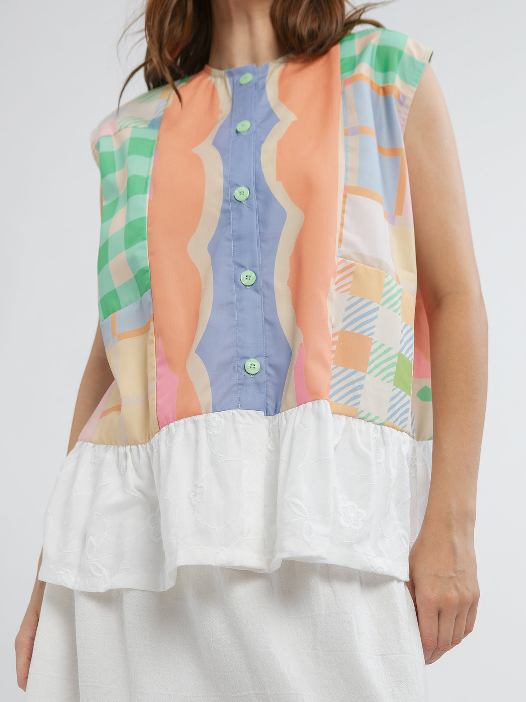 Patchwork Sleeveless Top