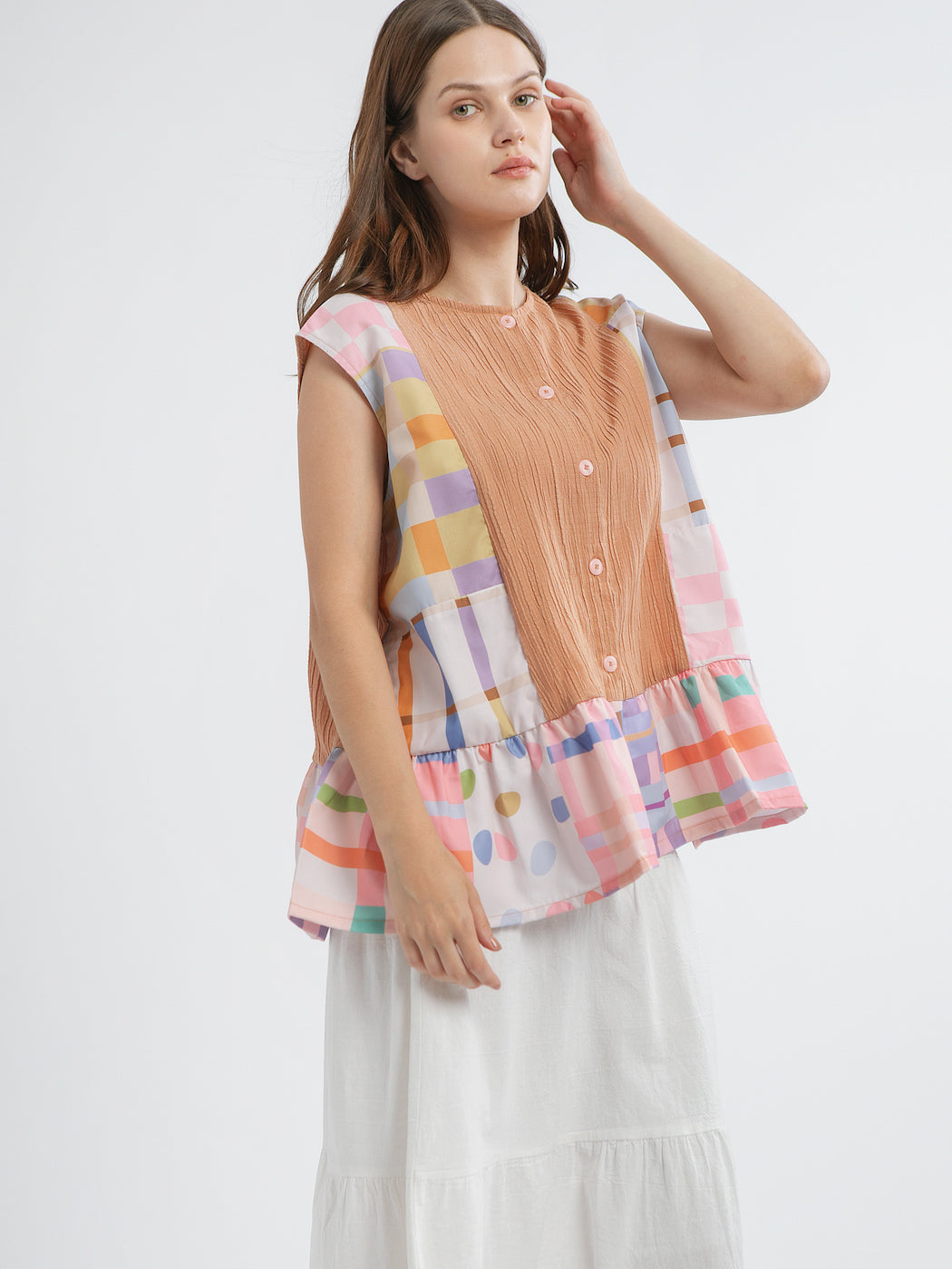 Patchwork Sleeveless Top