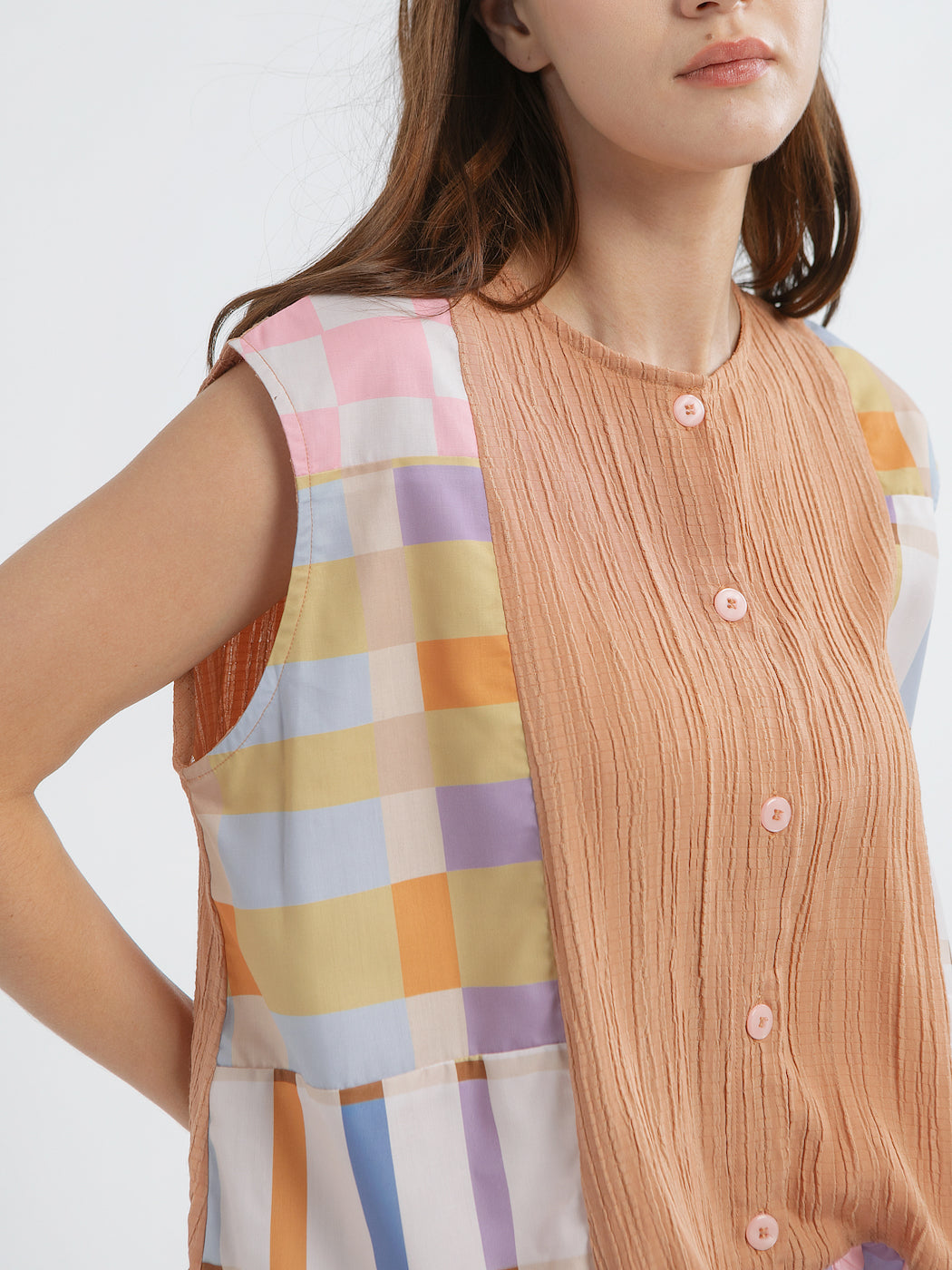 Patchwork Sleeveless Top