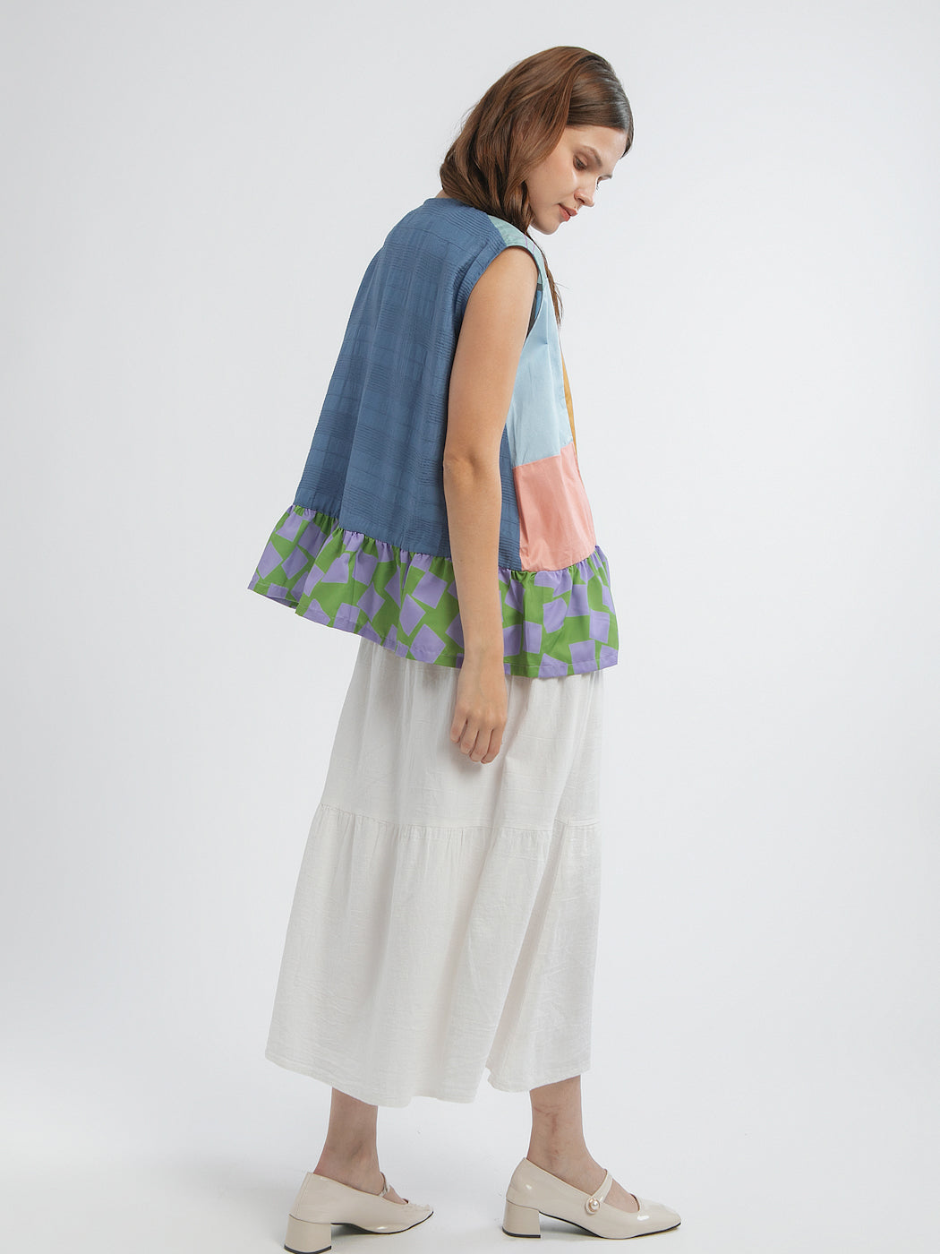 Patchwork Sleeveless Top