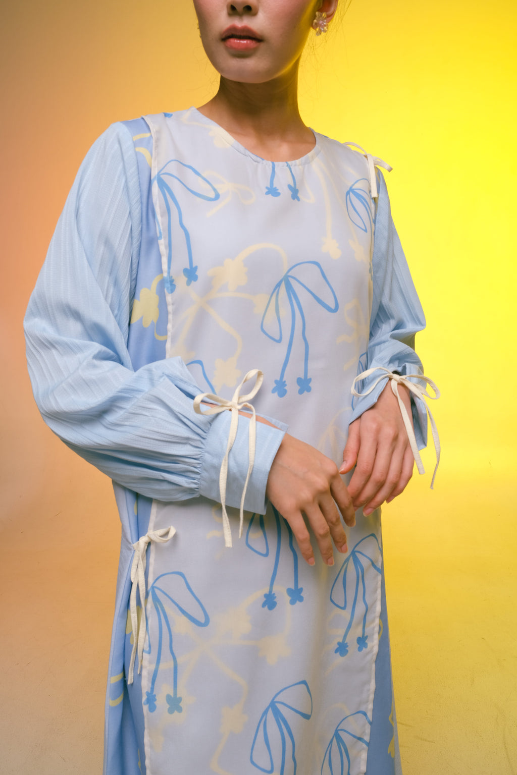 Model Ribbon Dress Ribbon Dress - Ribbon Sky – SmittenbyPattern