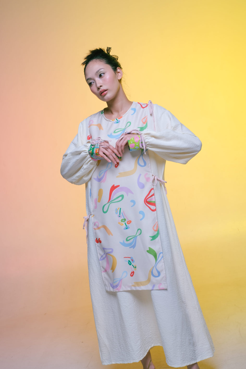 Ribbon Dress - Comma Cream (PO)