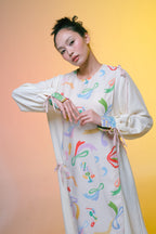 Ribbon Dress - Comma Cream (PO)