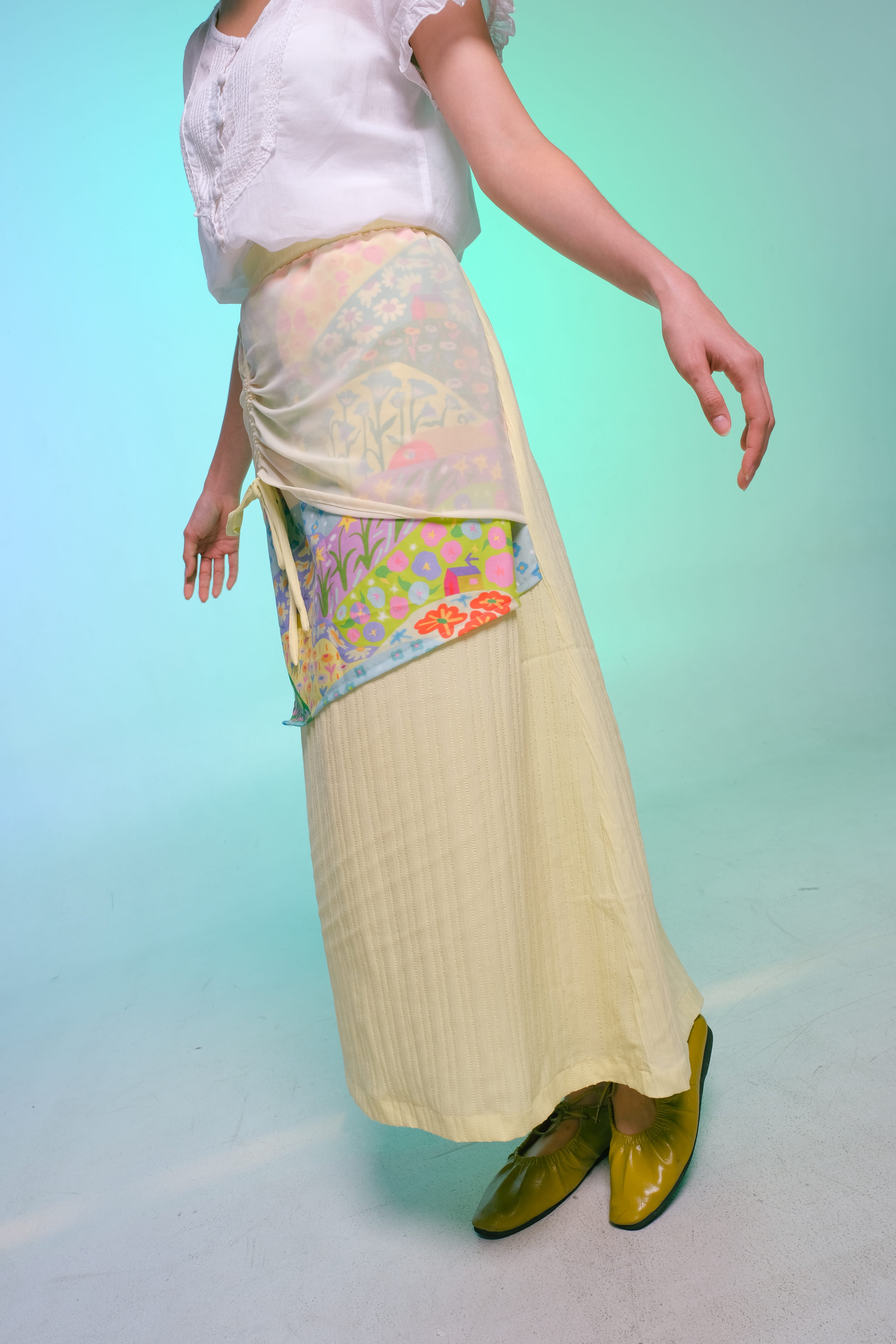 Drawstring Skirt - Flower Leisure