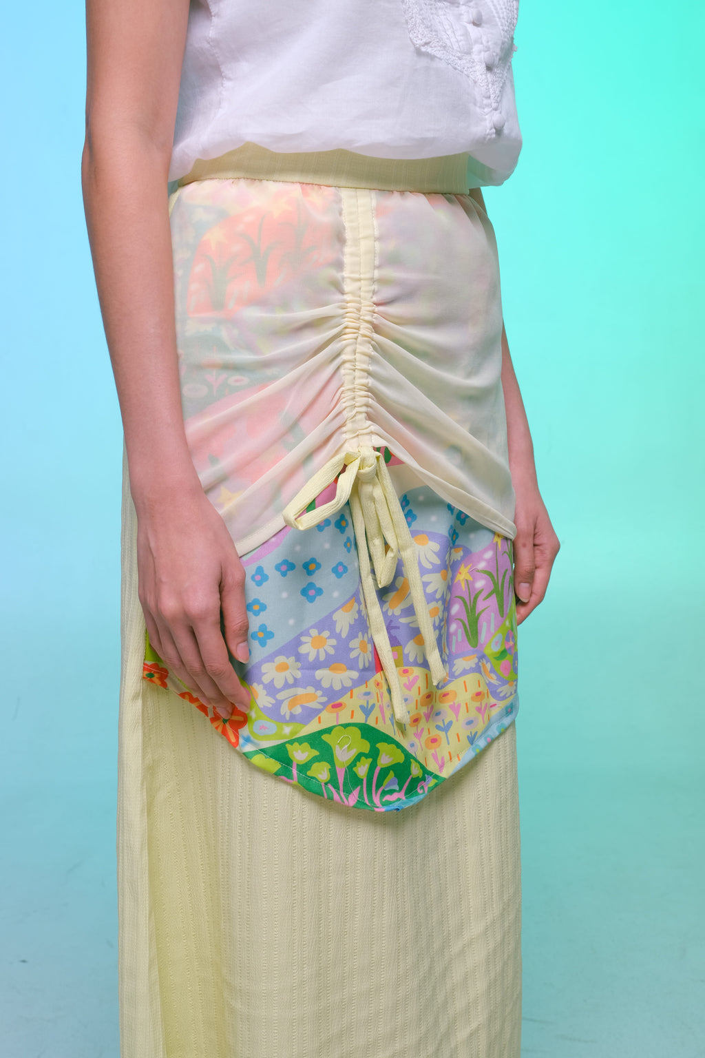 Drawstring Skirt - Flower Leisure