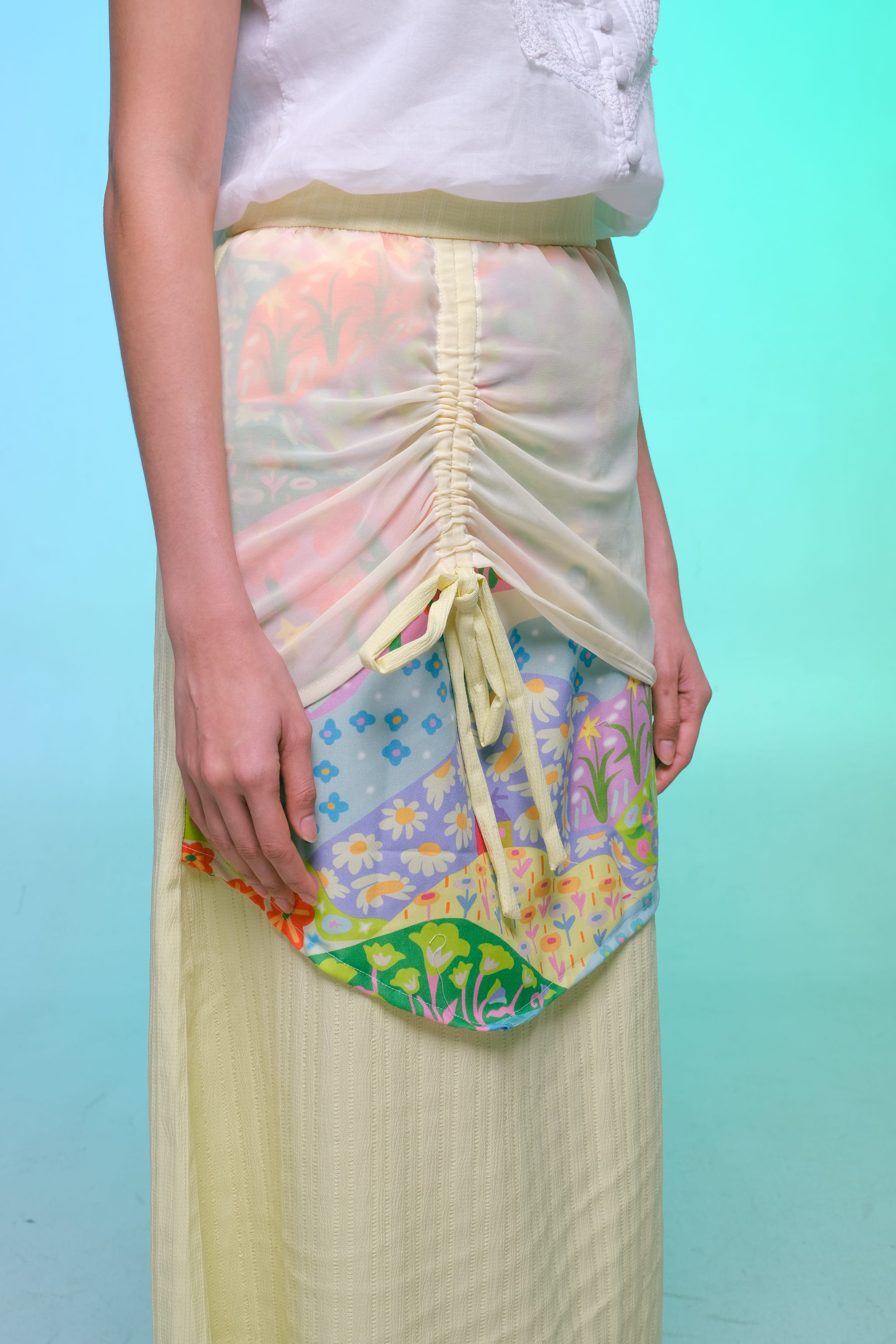 Drawstring Skirt - Flower Leisure