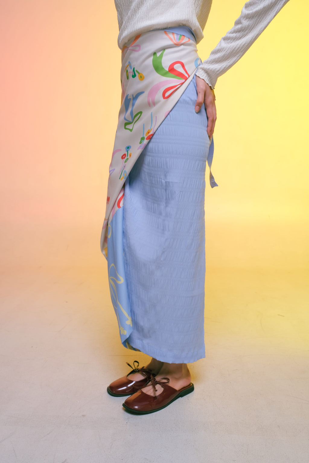 Kain Lilit (Wrap Skirt) - Comma Cream