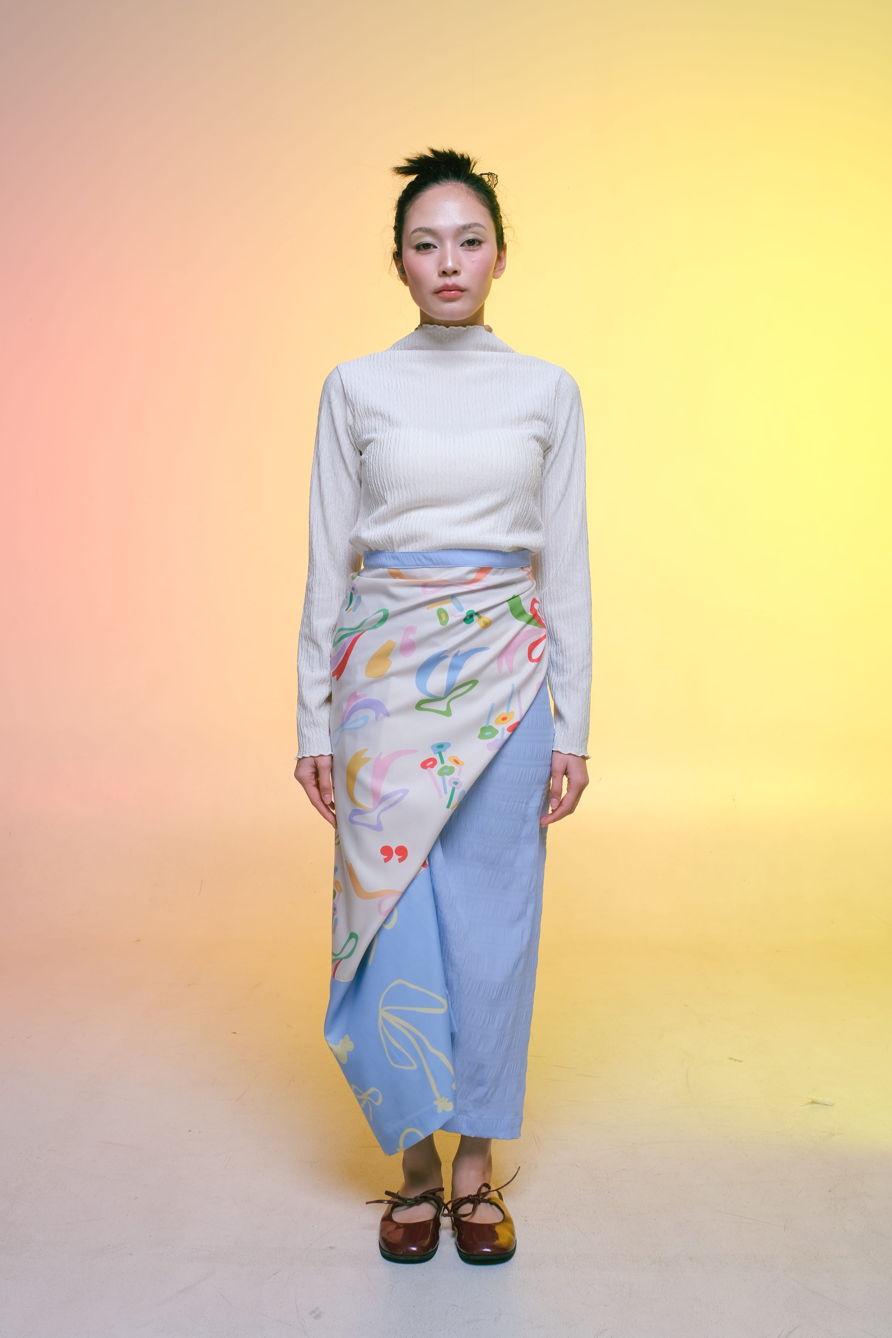 Kain Lilit (Wrap Skirt) - Comma Cream