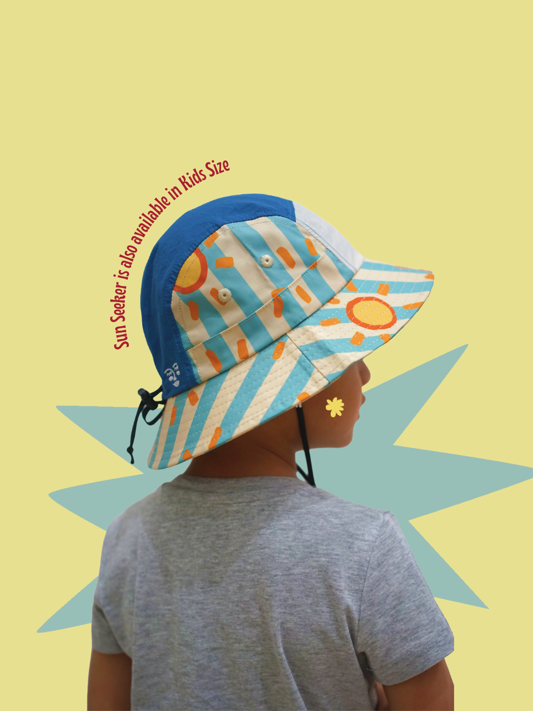 Drenched X Smitten by Pattern - Kids - 5 Panel Bucket Hat - Sun Seeker