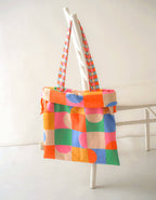 Drawstring Tote Bag - Bubble Block
