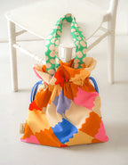 Drawstring Tote Bag - Curly Quilt