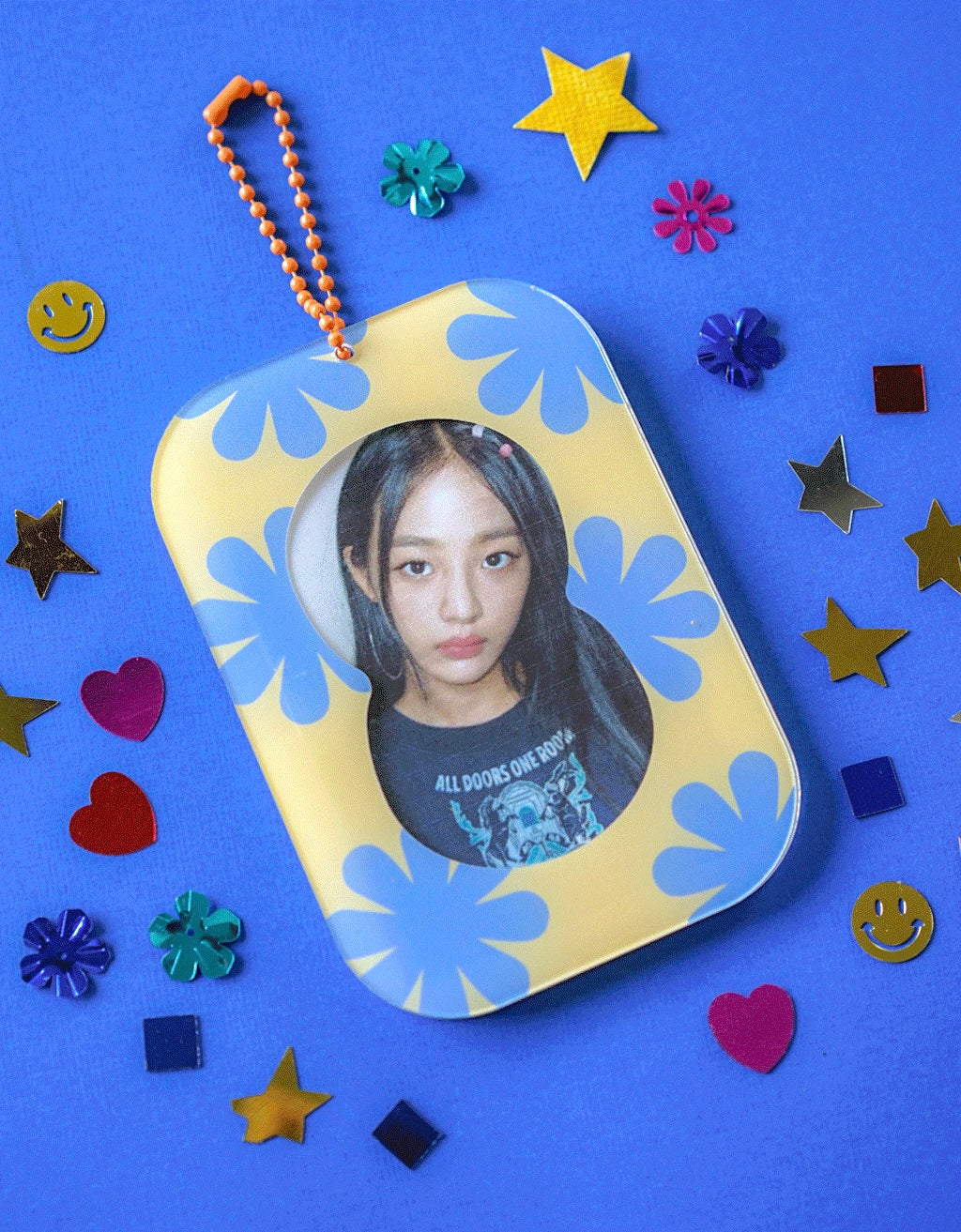 Keychain - Flowery Blue [Large]